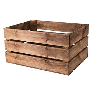 Large Rustic Wooden Vegetable Fruit Crate For Sale Wooden Fruit Box Wood storage box