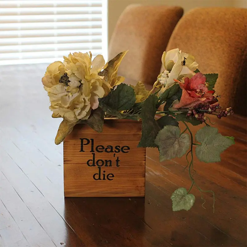 Wooden Flower Planter Flower Pot Designed for Outdoor & Indoor Perfect Gift Idea at Any Time of The Year