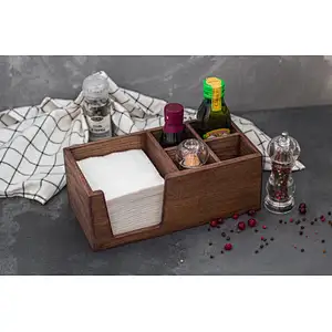 Personalized napkin holder Salt and pepper caddy with napkin holder