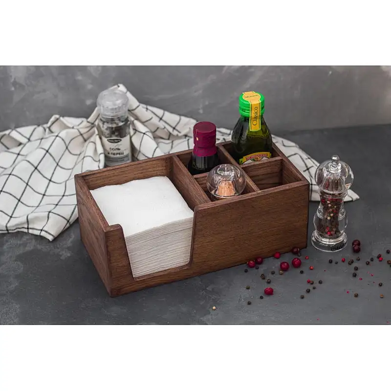 Personalized napkin holder Salt and pepper caddy with napkin holder