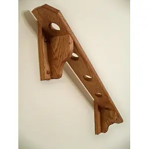 Hand-crafted solid oak wine rack with diagonal hanging
