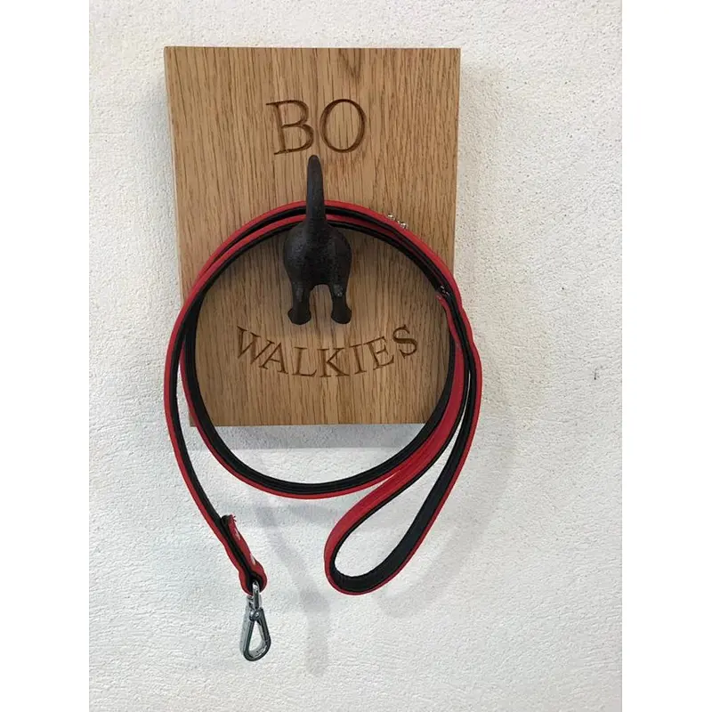 Personalised Dog lead hook wood sign walkies dog leash hook