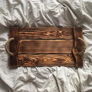 Rustic wooden tray Wooden Serving Trays Wooden Trays For Decoration Wooden Tray Handle Wood Tray With Handle