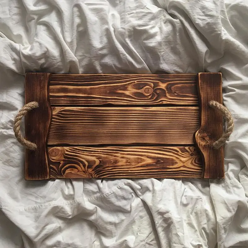 Rustic wooden tray Wooden Serving Trays Wooden Trays For Decoration Wooden Tray Handle Wood Tray With Handle