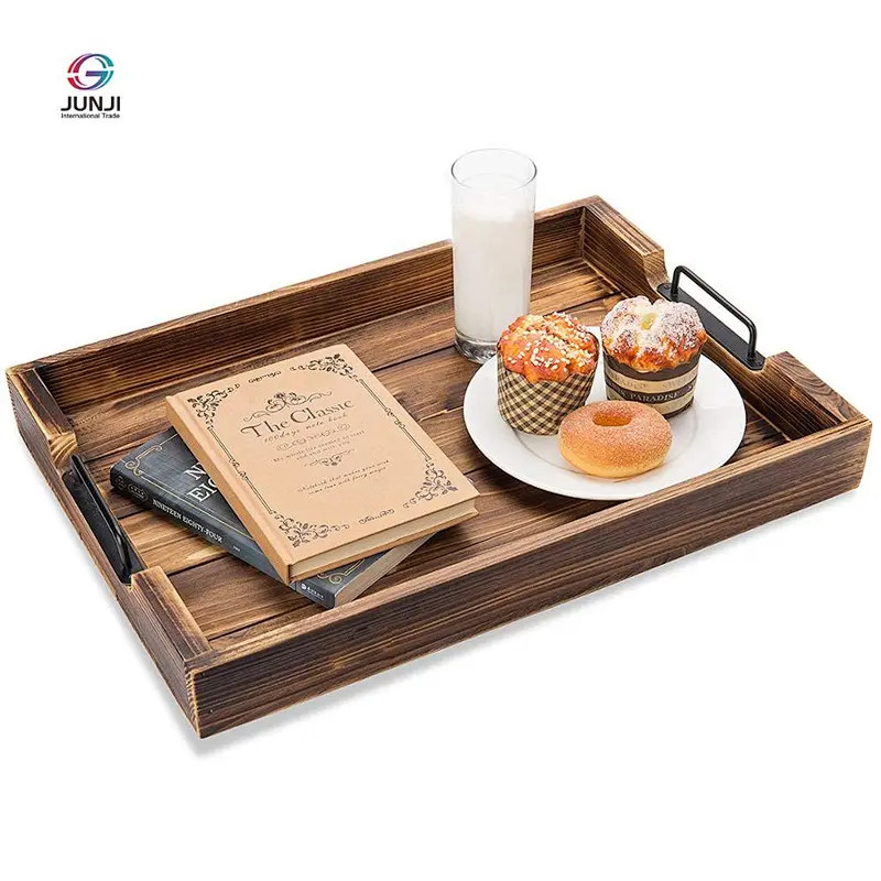 Extra Large Wooden Tray Wooden Ottoman Tray Wooden Serving Trays Wooden Tray With Metal Handle Wooden Ottoman Tray
