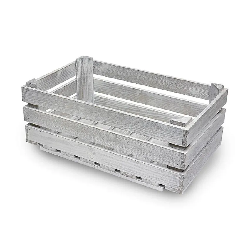 Large White Wooden Display Crate