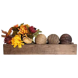 Small Wood Centerpiece Box Accent Tray WoodenTray Rustic Fast Food Serve Tray