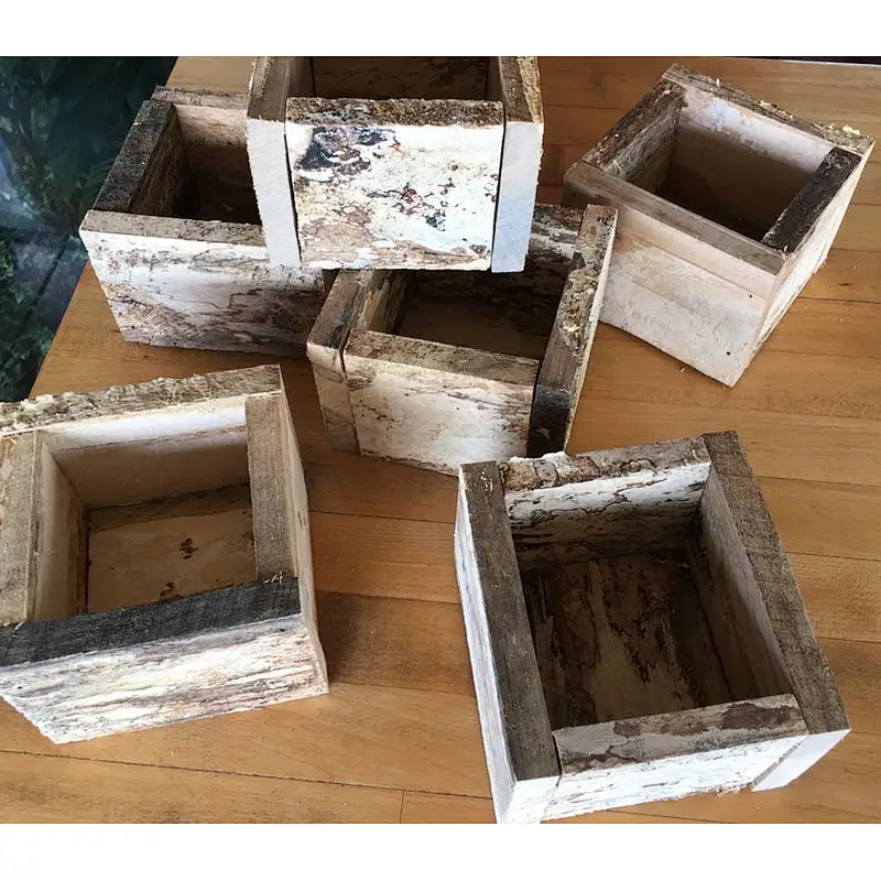 10 small wooden boxes to use as bathroom country decor, country wedding decor, wood planter box,