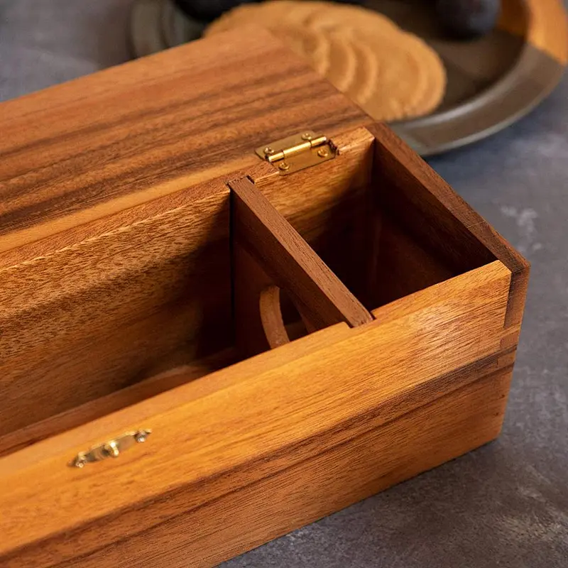 Wooden Wine Box for Gifts, Solid Wood with Hinged Lid 2020