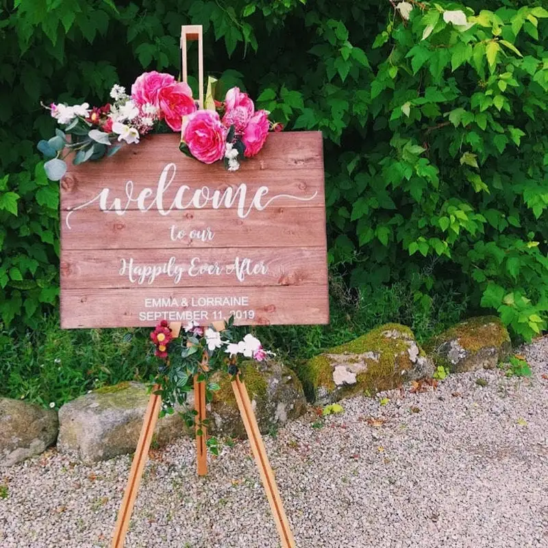 customize in   vintage  wooden sign frame  wood sign custom Wooden Wedding Sign - Happy Ever After