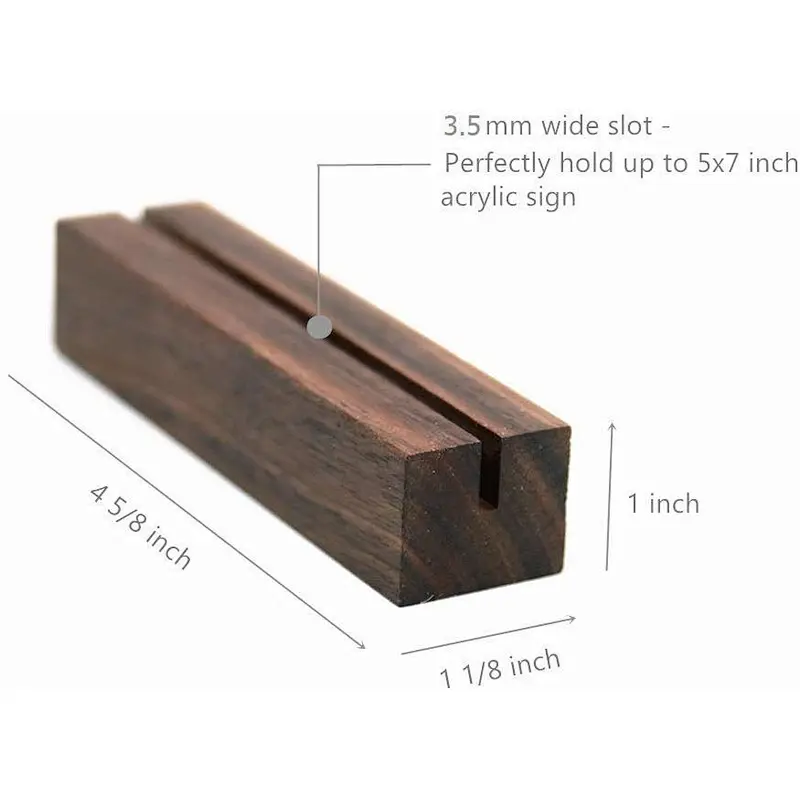 5x7 Clear Blank Acrylic Sheets with Rustic pine Wood Stand Holder Perfect for Table Number Signs Christmas Party Sign