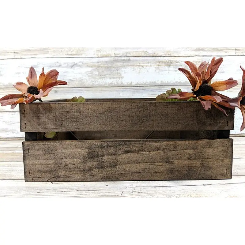 Rustic Vintage Stained Wooden Crate Box