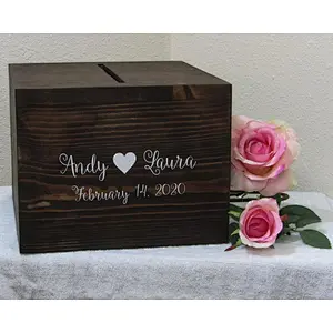 Personalized Wedding Card Box rustic card box wood advice box rustic wedding decor