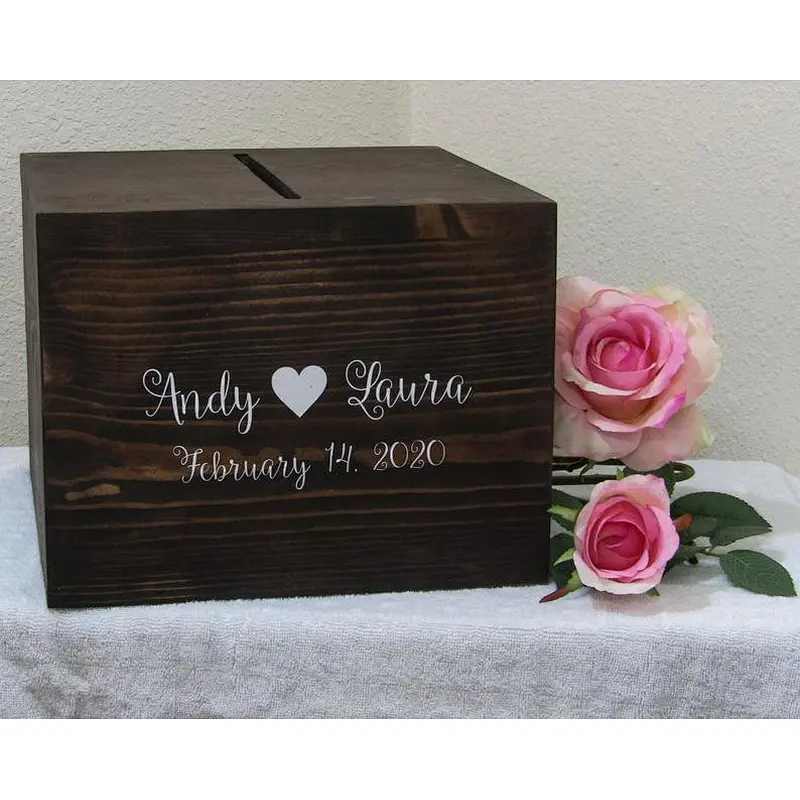 Personalized Wedding Card Box rustic card box wood advice box rustic wedding decor