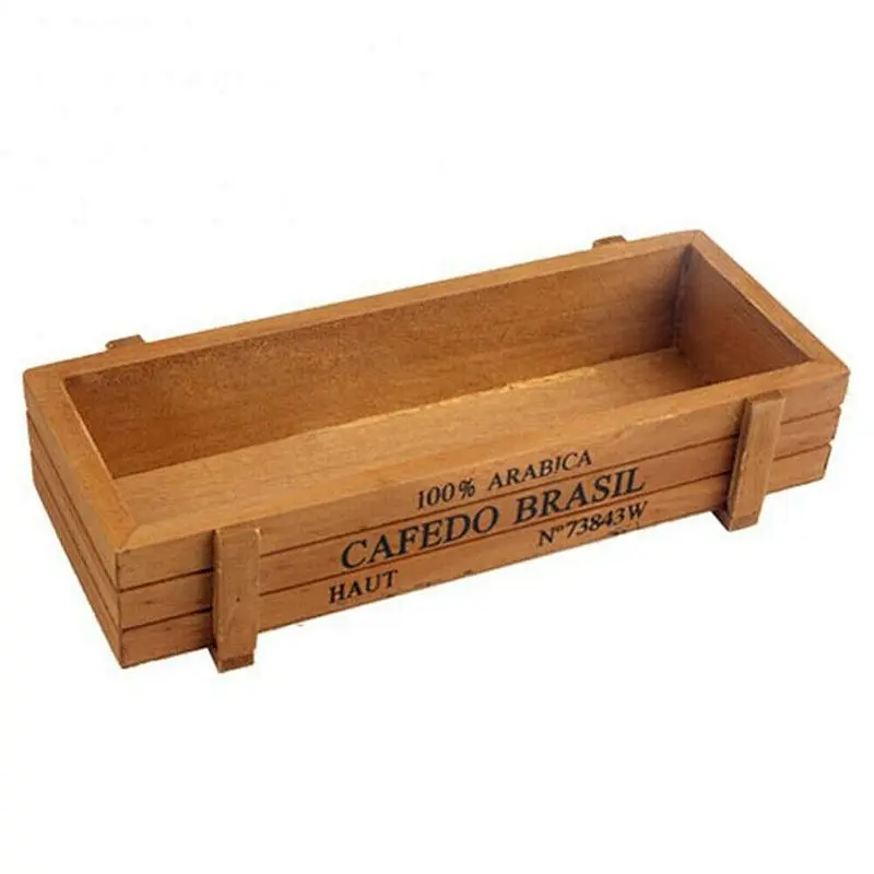 Wood Planter Box Garden Micro Landscape Flower Succulent Container Plant Pot