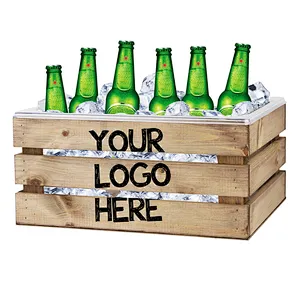 Wooden Ice Bucket Bottle Crate For Beer