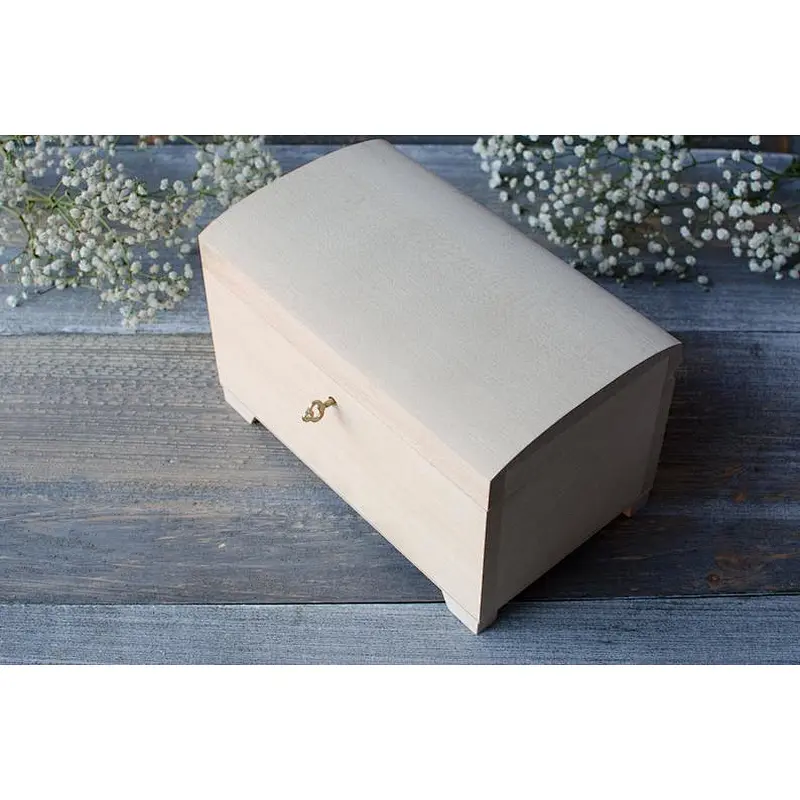 Unfinished big wooden box closed with key,natural wood, lockable,box with lock,two compartments 2020