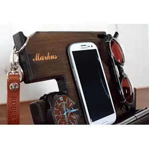 Wood organize phone holder glasses holder Wooden phone stand watch holderphone holder
