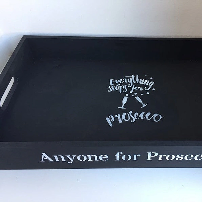 Anyone for Prosecco decorative shabby chic wooden tray