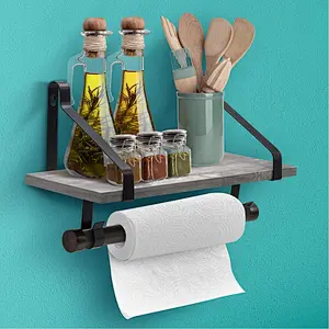 Rustic wood floating wall shelves wall shelves for bedroom bathroom shelf with hooks wall mounted