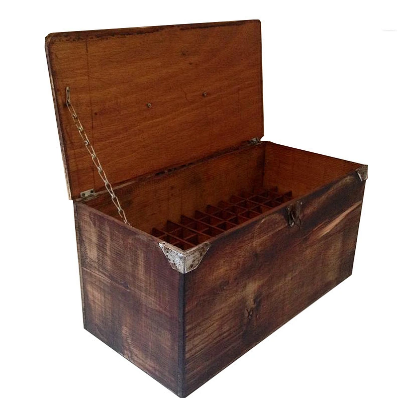 Rustic keepsake with lock personalized customized practical tool  unfinished wholesale antique  grated suitcase with wooden box