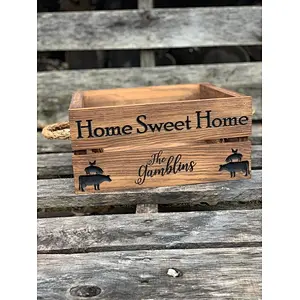 Home and office Wooden Crate Home Decor Wooden box with rope handle