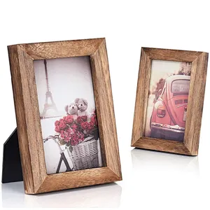 Picture Frame Photo Display for Tabletop Display Wall Mount Solid Wood High Definition Glass Photo Frame