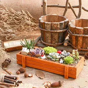 2020 Wood Planter Box Great for Succulent Cactus Herbs Wooden Gift Flower Pot Wooden Planter Box