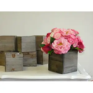 wooden box wedding centerpiece decor planter box