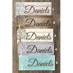 Wood Personalized Family Established Sign With Sayings