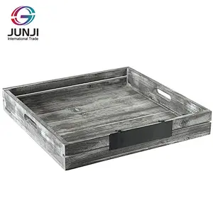 Whitewashed Gray Wood Office Desktop Paper File Folder Magazine Holder Tray