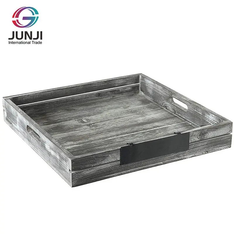 Whitewashed Gray Wood Office Desktop Paper File Folder Magazine Holder Tray