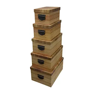 Decorative Storage Boxes - Vintage Design - Convenient for Home & Office Use - Set of 5