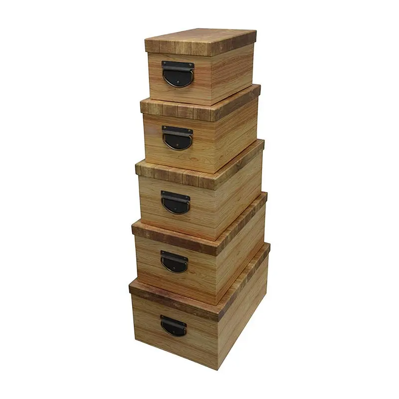 Decorative Storage Boxes - Vintage Design - Convenient for Home & Office Use - Set of 5