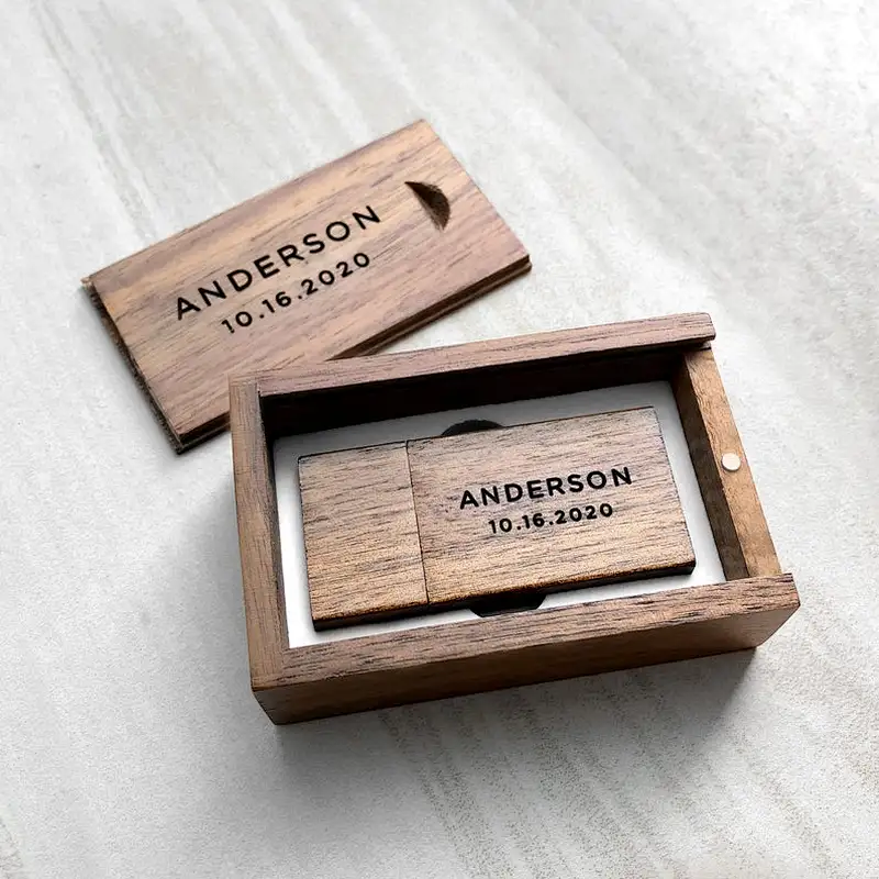 Personalized small wedding case lovely keepsake UBS wood box
