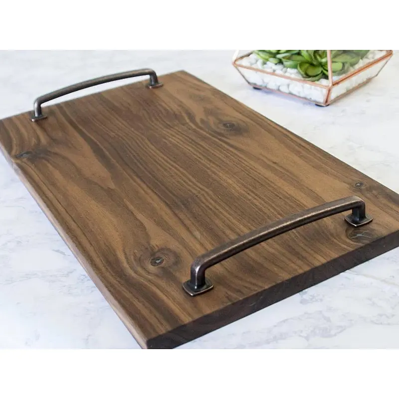 Wooden Decorated Traysmall wooden trayWooden Tray With Metal HandleWood Tray StandWood Dinner PlateTray BreadWooden Serving Tray