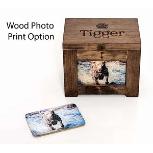 Personalized Pet Memory Box Dog/Urn Memorial Photo Frame Chest Picture Keepsake