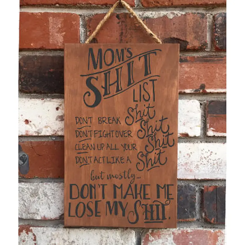 Home decoration walls  billboards Wooden sign Mom gifts  Wood Sign Funny Sign rules  humor  wooden signs