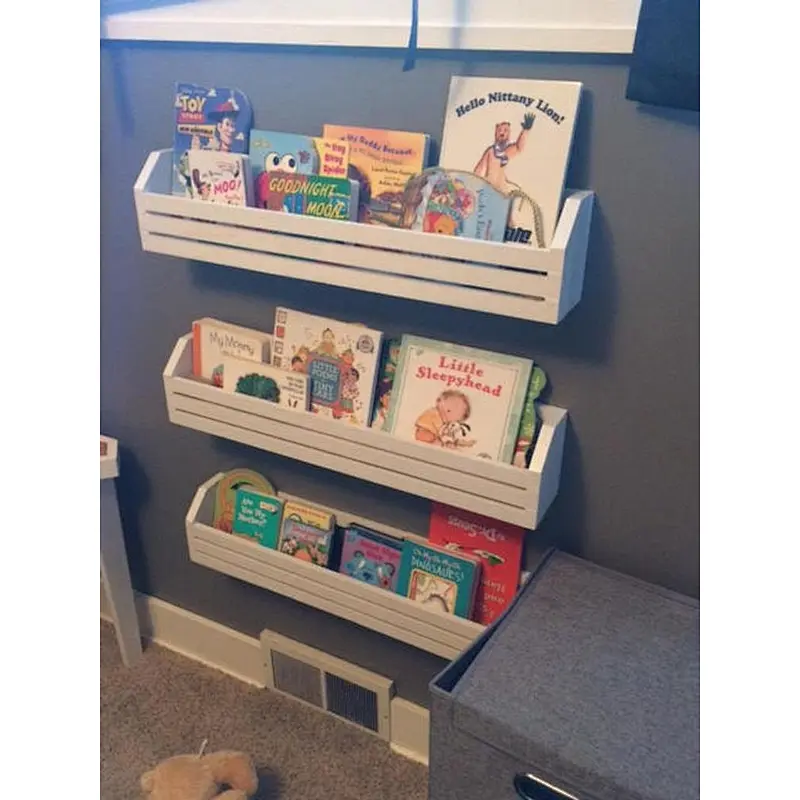 Wall-mounted Shelf,shelf,Wooden storage rack,Children's Book Shelf---Set of 3