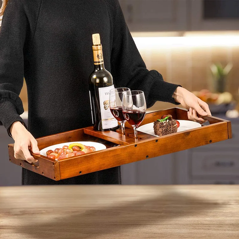 ottoman tray   remote tray living room home decor TV wooden tray