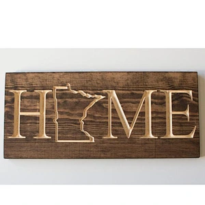 wood sign custom wood signs to decorate wallsMinnesota Home-MN Carved Wooden Signs - MN State Sign - Wood Decor Signs