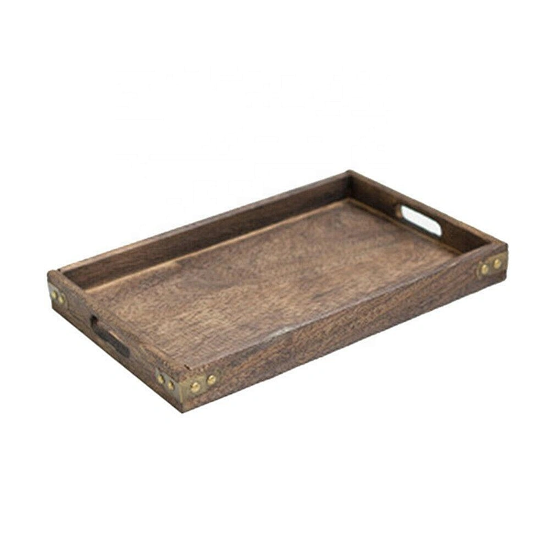 Serving Tray Rectangular Dinner Tea Food Hotel Tableware Breakfast Solid Wood