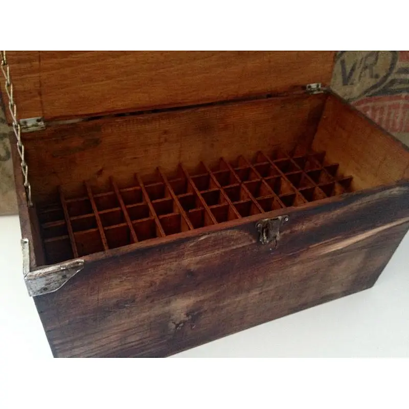 Rustic keepsake with lock personalized customized practical tool  unfinished wholesale antique  grated suitcase with wooden box