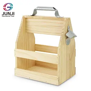 Wood Beer Bottle Caddy And Bottle Opener