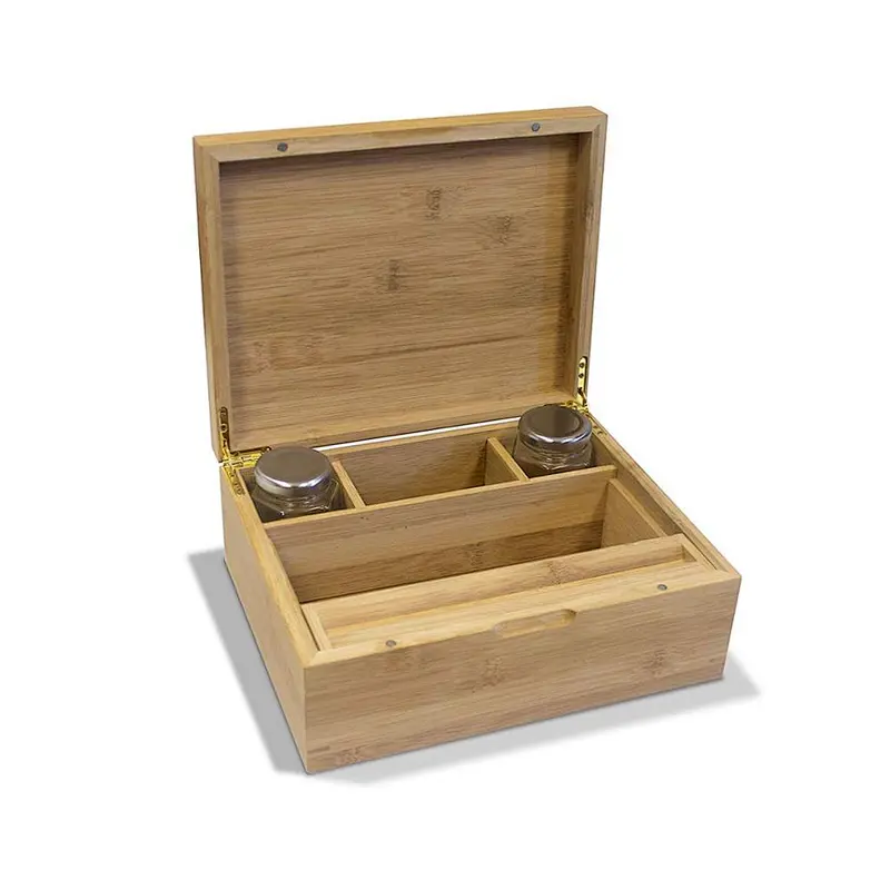 Rustic personalized customized cheap  Multikeep Adjustable Tea home decoration organiser	 clear storage big tool  wooden box