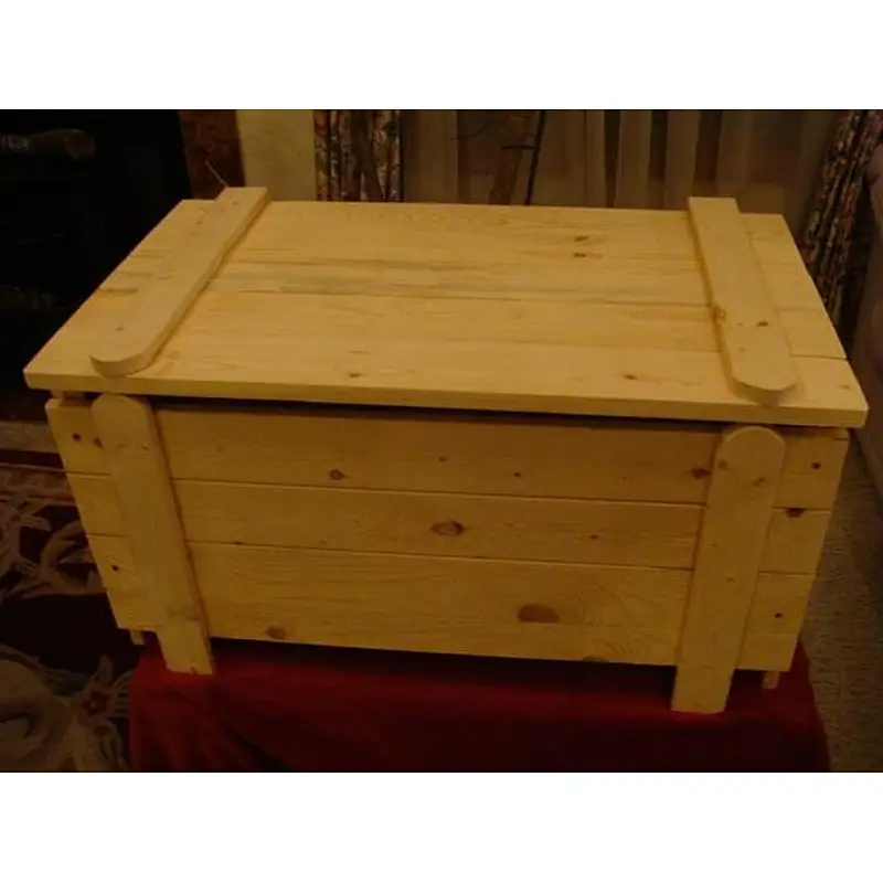 Custom built wooden Unfinished pine Toy Box / Chest with one monogram letter pine toybox Personalized
