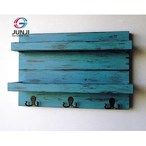 Rustic wood floating wall shelves book shelf wooden wall mounted key shelf wall