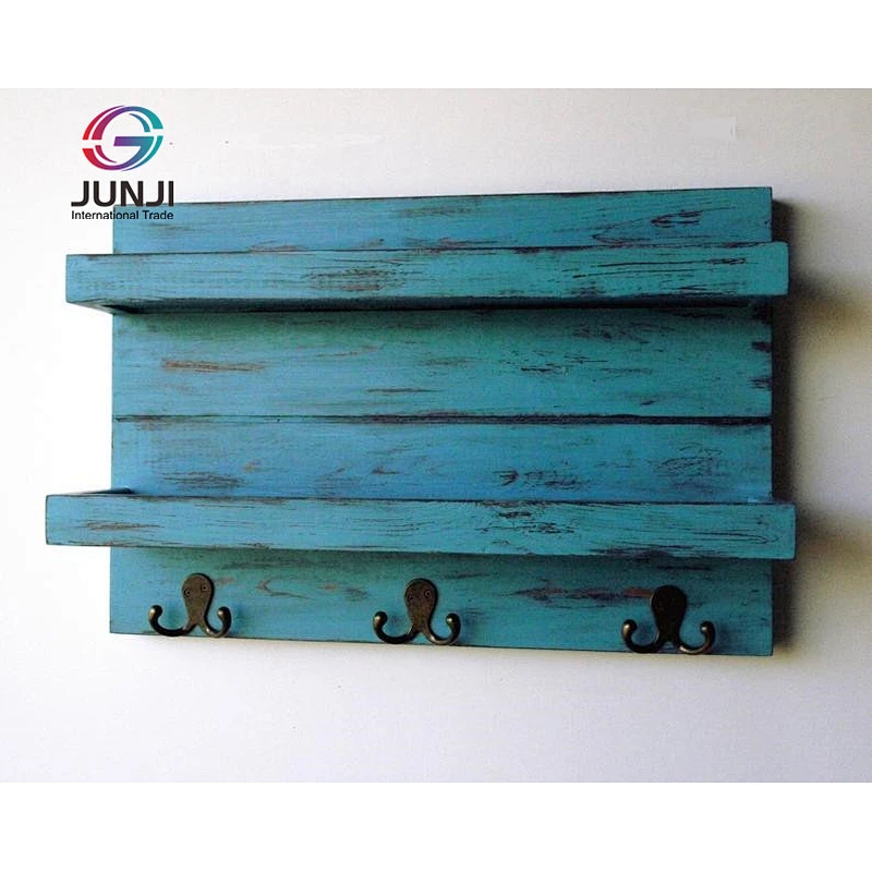 Rustic wood floating wall shelves book shelf wooden wall mounted key shelf wall
