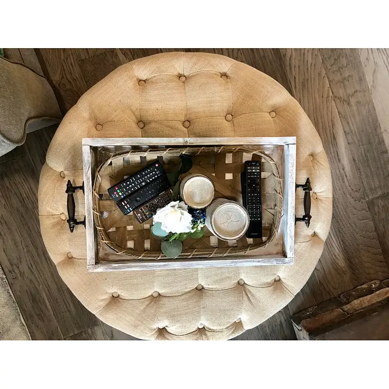 ottoman tray   remote tray living room home decor TV wooden tray