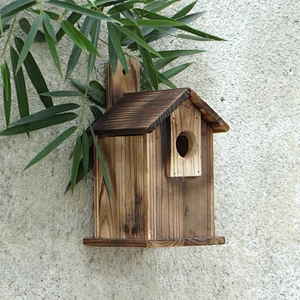 JUNJI Best Bird House Wood New Cedar Wooden Decorative Birdhouse Hanging Nest Rustic